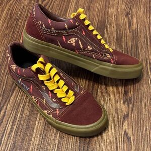 Vivienne Westwood Vans in Maroon and Brown with Yellow Accents